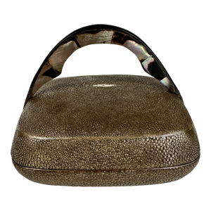 Mid 20th Century Agousti Shagreen Box With Mother-of-Pearl Handle