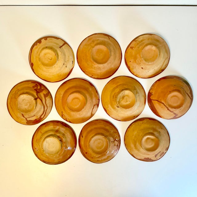 1950s Vintage Mexican Southwestern Folk Art Tlaquepaque Pottery Serving Bowls - Set of 10 For Sale - Image 11 of 12