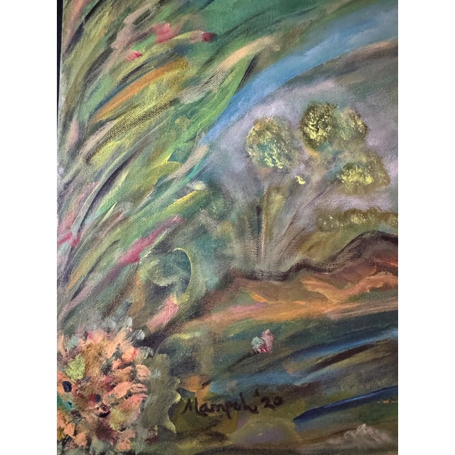 Green Large Vibrant Tropical Toucan Painting, Signed Mampel For Sale - Image 8 of 10