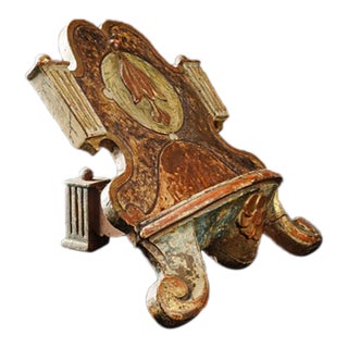 Antique Italian Baroque-Style Polychrome & Gilt Carved Wood Book Stand For Sale