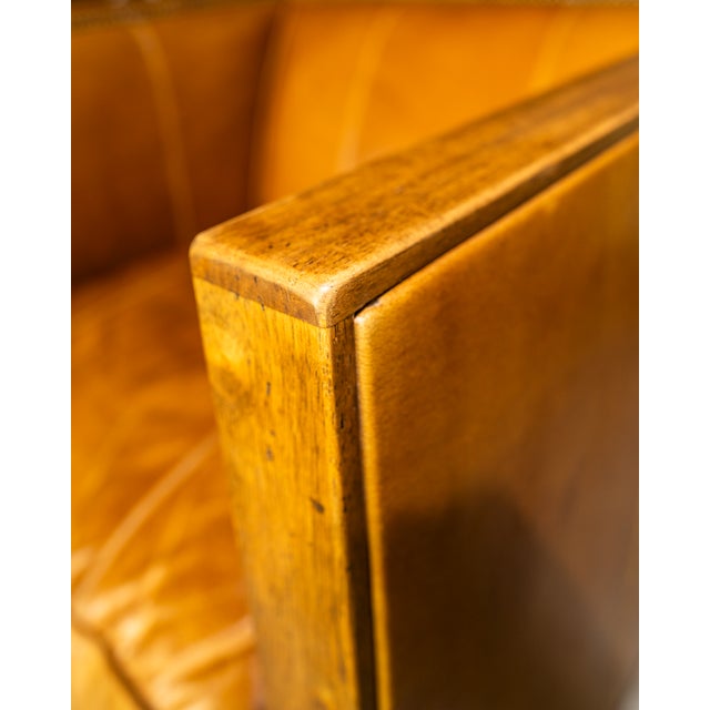 Cubical Leather Armchair, 1960s For Sale - Image 6 of 10