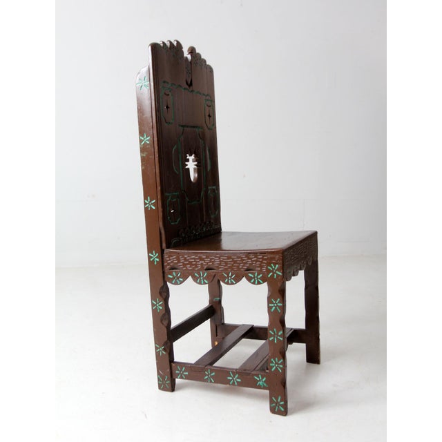Rustic Vintage American Southwesternwood Chair For Sale - Image 3 of 12