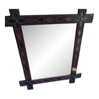 Tramp Art Wall Mirror For Sale
