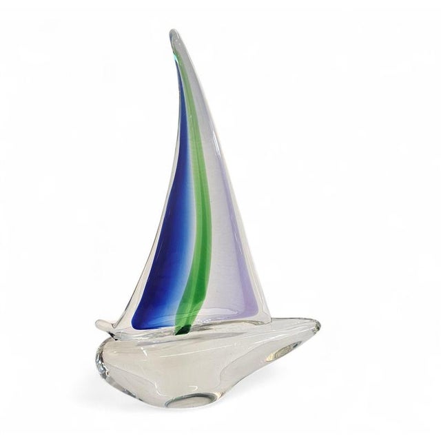 Murano Glass Sailing Boat, 1980s For Sale - Image 9 of 18