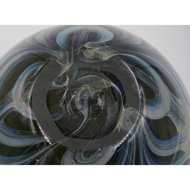 Vintage 1978 Stephen Edwards Blown Glass Feather Vase For Sale - Image 4 of 9