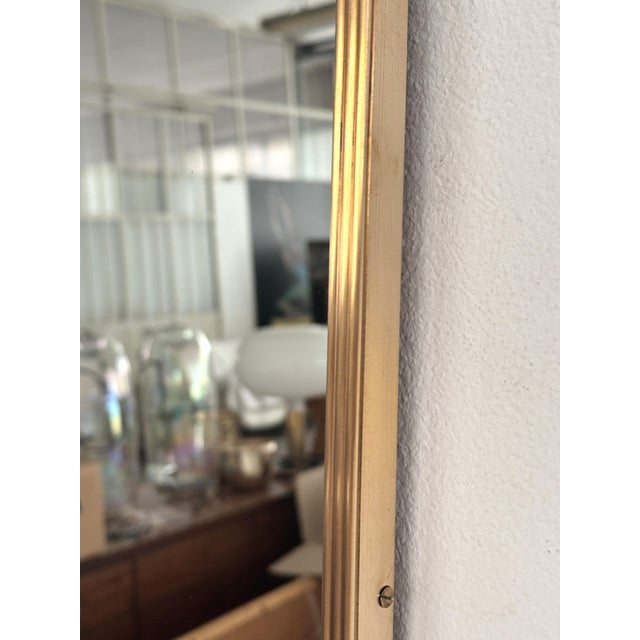 Mid-Century Italian Wall Mirror with Brass Frame and Decor, 1970s For Sale - Image 9 of 17