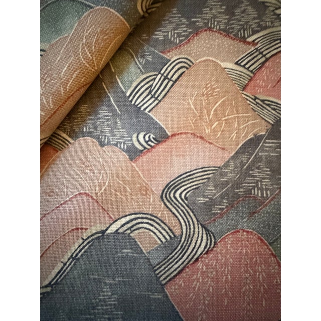 Kelly Wearstler Collection for Lee Jofa Groundworks Fabric Edo in Opal Linen 1 7/8 Yards For Sale In Raleigh - Image 6 of 8