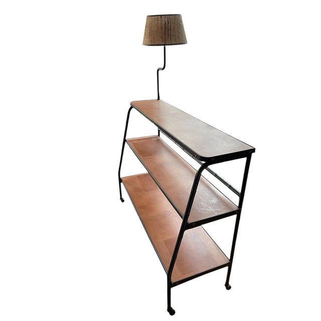 Black Vintage Stitched Leather Bookcase by Jacques Adnet, 1950s For Sale - Image 8 of 13