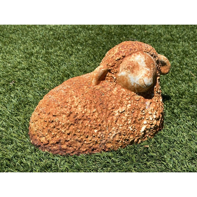 Mid 20th Century Vintage Cast Iron Sheep Garden Ornament For Sale - Image 5 of 8