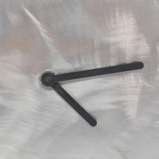 Contemporary 1980's Vintage Minimalist Bauhaus Stainless Steel German Wall Clock For Sale - Image 3 of 6