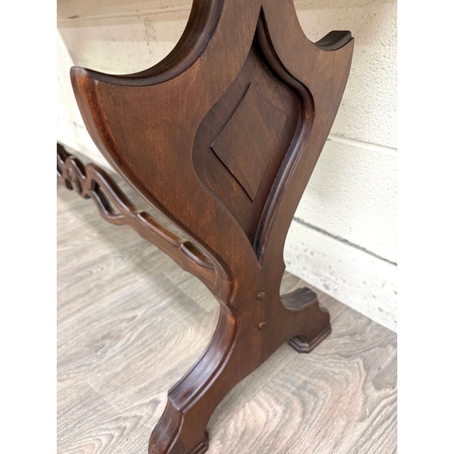 Wood Vintage Tudor or Spanish Revival Style Sofa Table Console Table Hall Table For Sale - Image 7 of 14
