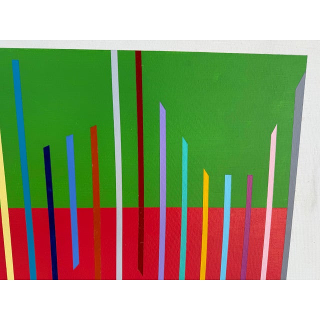 Late 20th Century 1981 Hard Edge Acrylic on Board Signed Millie Forster For Sale - Image 5 of 9