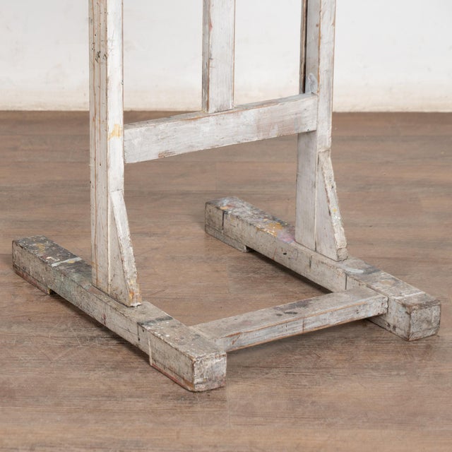 Industrial Late 19th Century White Antique Wood Painter's Easel For Sale - Image 3 of 12