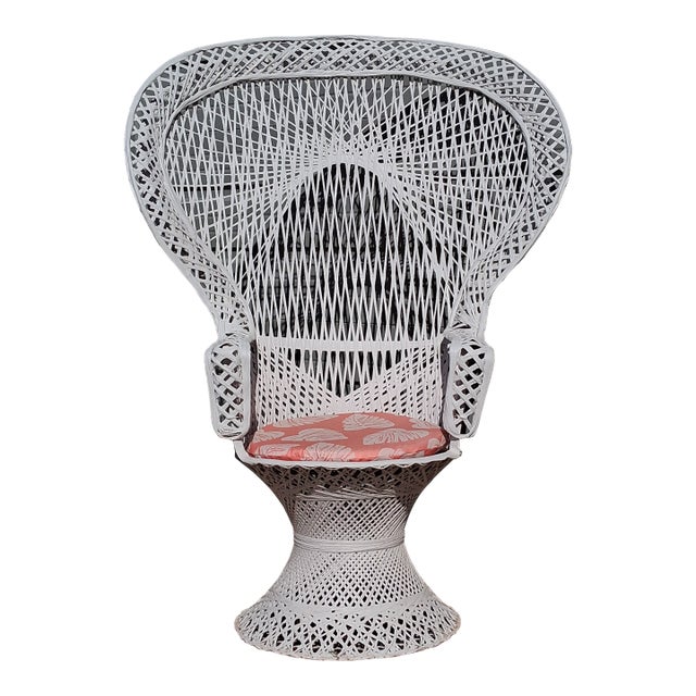 Mid Century Hollywood Regency Spun Fiberglass Peacock Throne Chair, by Russell Woodard For Sale