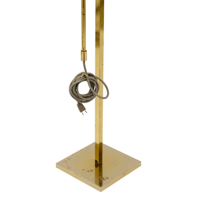 Late 20th Century Vintage Laurel Lamp Company Tall Brass Adjustable Floor Lamp For Sale - Image 5 of 7