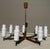 Metal Modern Scandinavian Teak and Opaline Glass Chandelier, Denmark, 1960s For Sale - Image 7 of 8