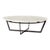 Four Hands Felix Round Coffee Table - Sandblasted White Marble For Sale