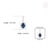 Oval Cut Blue Sapphire Diamond Halo Vintage Pendant in 14k White Gold For Sale - Image 9 of 12