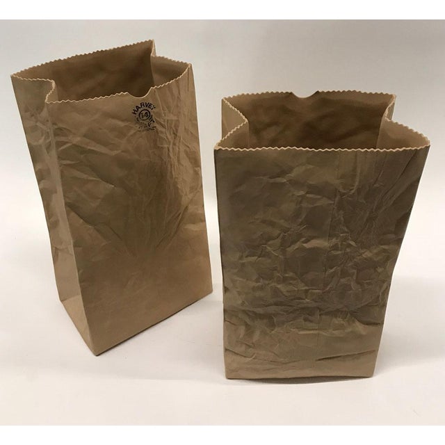 Large Paper BagLook Ceramic Vases by Michael Harvey a Pair Chairish
