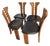 Set of Four Late 20th Century Attributed to Maurice Villency Wood & Leather Dining Room Chairs For Sale