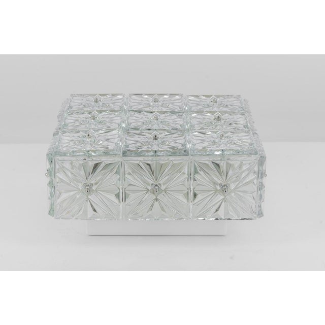 Large Faceted Crystal Flush Mount, Germany, 1960s For Sale - Image 14 of 15