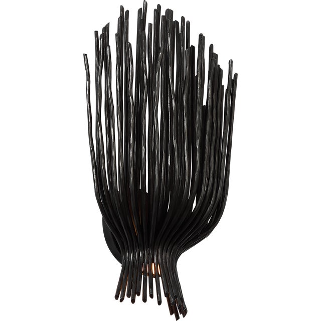 2020s Chapman & Myers for Visual Comfort Signature Astra 17" Sculpted Sconce in Aged Iron For Sale - Image 5 of 11