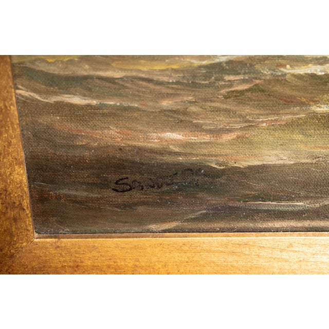 Brown Mid Century British Sailing Ship Maritime Oil Painting For Sale - Image 8 of 8