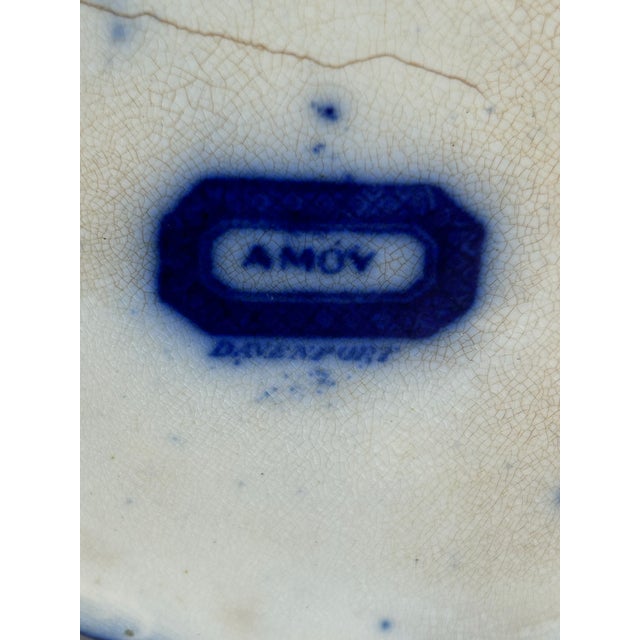 Early English Flow Blue “Amoy” Teapot by Davenport, Circa 1844 For Sale - Image 12 of 12