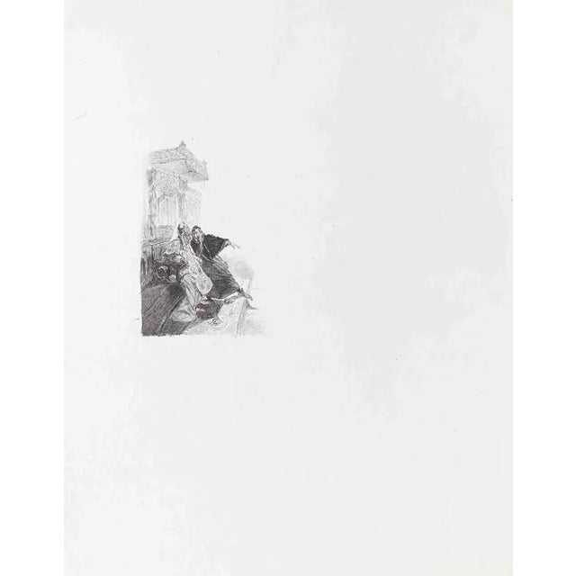 Small tales to my sister is a lithograph on paper realized by hegesippe Moreau in 1838. The artwork is in good condition....