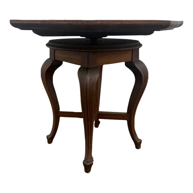 1940s Solid Wood Table With Rotating Top For Sale