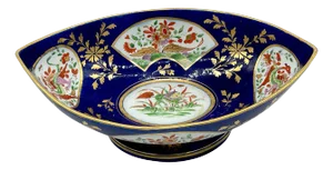 Chamberlains Worcester 'Africa' Pattern Cobalt Blue Oval Centerpiece