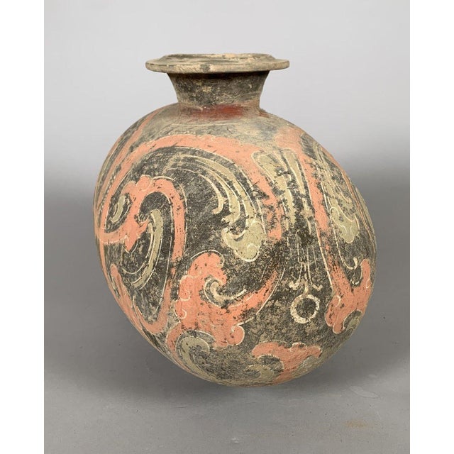 16th Century Polychrome earthenware cocoon vase, Early Han Dynasty (206 BC - 220 AD). Ancient China For Sale - Image 5 of 6
