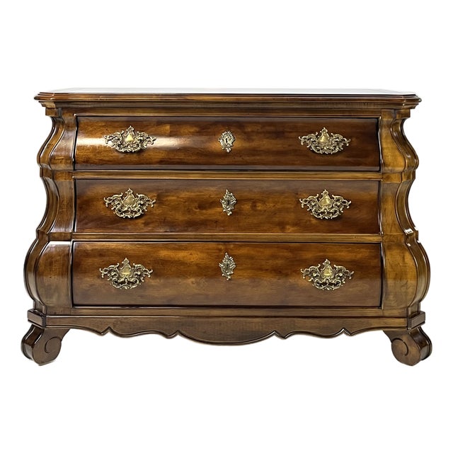 Late 20th Century Henredon Viennese/French Provincial Bombe Chest or Commode For Sale