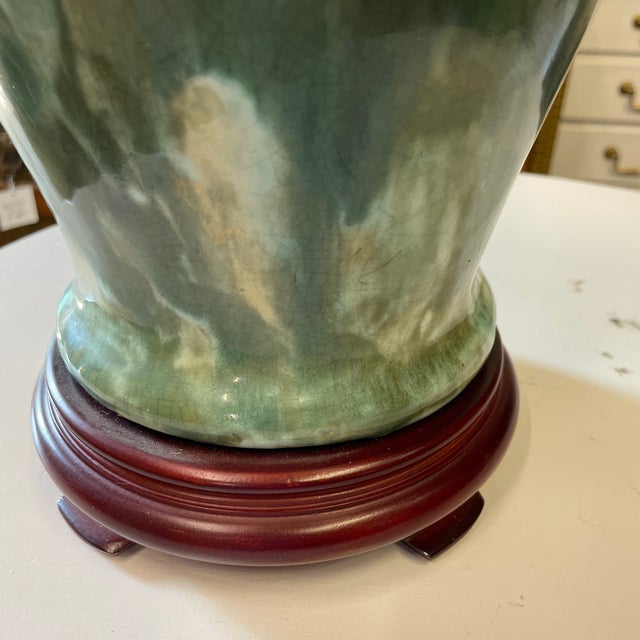 Vintage Majolica Style Two Monkeys Table Lamp For Sale - Image 6 of 12