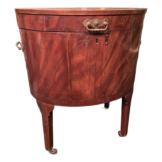 Georgian Oval Mahogany Cellarette – English Wine Cooler, Circa 1800s For Sale