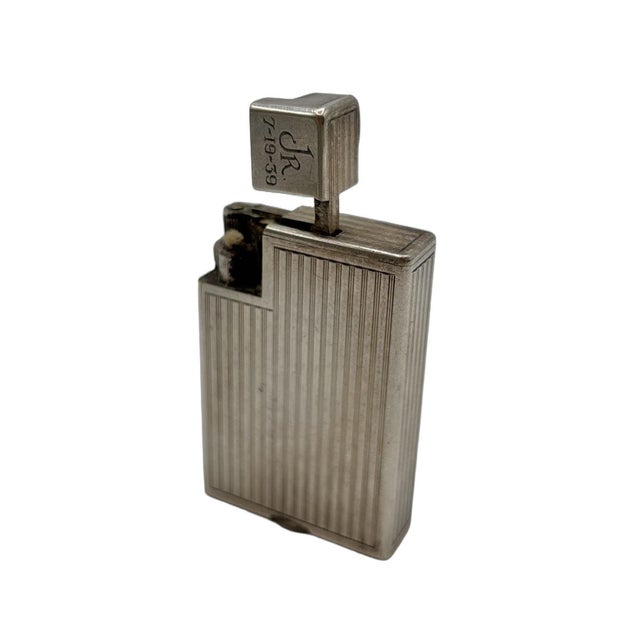 Swiss Art Deco Silver Plated " Handy" Pocket Lift Arm Lighter by Dunhill For Sale In Los Angeles - Image 6 of 9