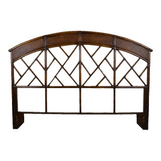 Fretwork Rattan King Headboard For Sale