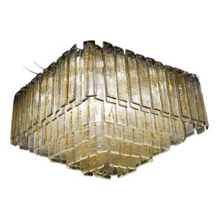 Large Handcrafted Murano Glass Prism Waterfall Chandelier, 1970s For Sale