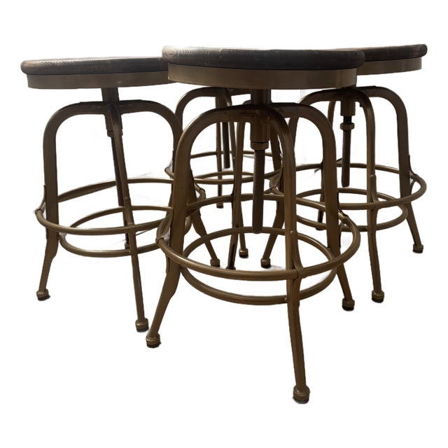 Pottery Barn Leary Reclaimed Wood Stool X 4 For Sale