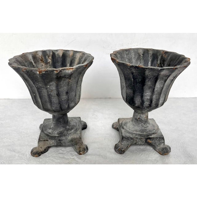 Vintage French Cast Iron Pedestal Urn For Sale - Image 15 of 17
