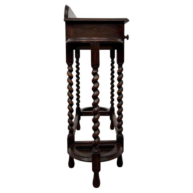 Antique Edwardian Oak Hall Stand, England For Sale - Image 6 of 12