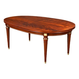 Antique French Louis XVI Mahogany Oval Dining Table For Sale