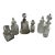 Vintage Collection of Miniature Glass Perfume Bottles With Silver Accents- Set of 6 For Sale