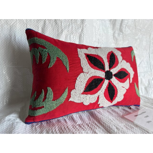 Mid-Century Modern Antique 1900s Suzani Pillow For Sale - Image 3 of 4
