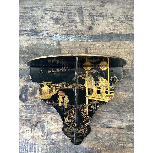Vintage Asian Chinoiserie Folding Bracket For Sale In West Palm - Image 6 of 8