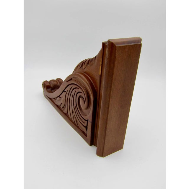 Late 20th Century Vintage Corbel Bracket of Cherry Wood With Neoclassical Acanthus Carving For Sale - Image 5 of 13