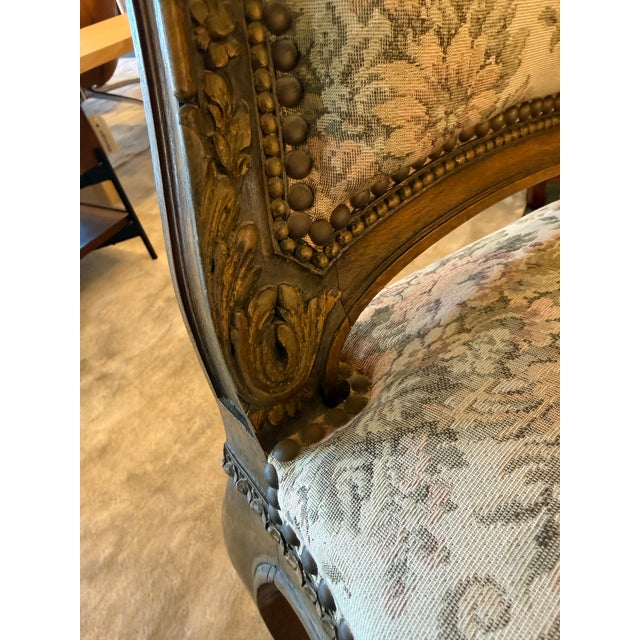 Floral Print Bergere Chair, 19th Century For Sale - Image 11 of 12