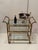 Gold Regency Style 3 Tier Brass & Glass Mid Century Modern Bar Cart For Sale - Image 8 of 12