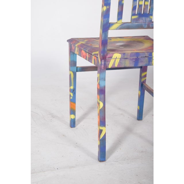 Wood Portuguese Painted Chair by Francisco Camilo, 1950s For Sale - Image 7 of 12