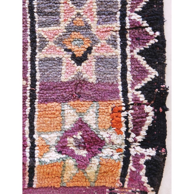 Purple 1960s Highly Collectible Authentic Moroccan Rug - 13.3 X 6.23 Ft For Sale - Image 8 of 9